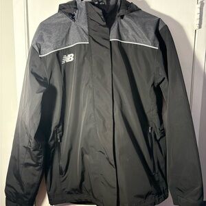 New Balance Black & Gray Hooded Windbreaker